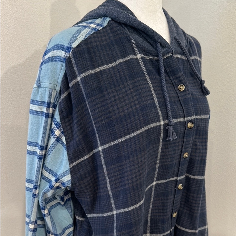 SO Flannel Hoodie Blue - Picture 5 of 10